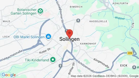Apartments for rent i Solingen - kort over placeringen