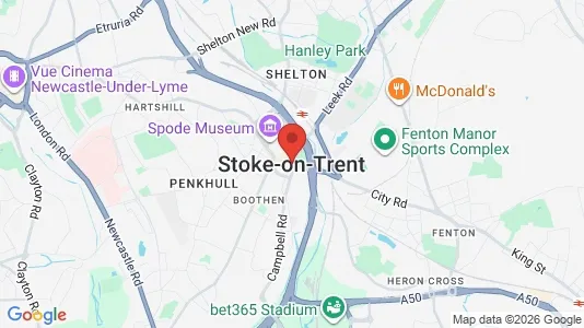 Houses for rent i Stoke-on-Trent - Staffordshire - kort over placeringen