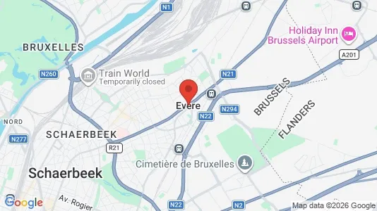 Houses for rent i Brussels Evere - kort over placeringen