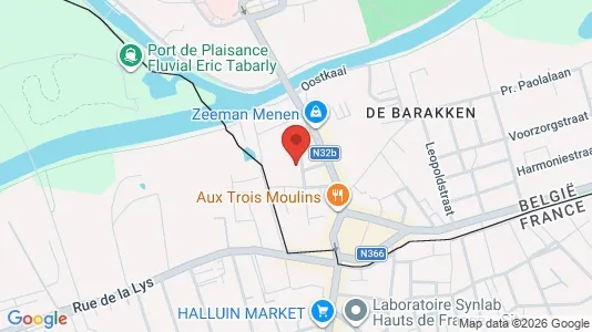 Rooms for rent i Menen - kort over placeringen