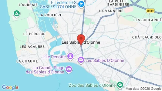 Houses for rent i Les Sables-d'Olonne - kort over placeringen