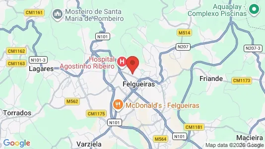 Apartments for rent i Felgueiras - kort over placeringen