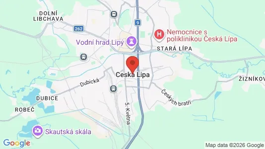 Apartments for rent i Česká Lípa - kort over placeringen