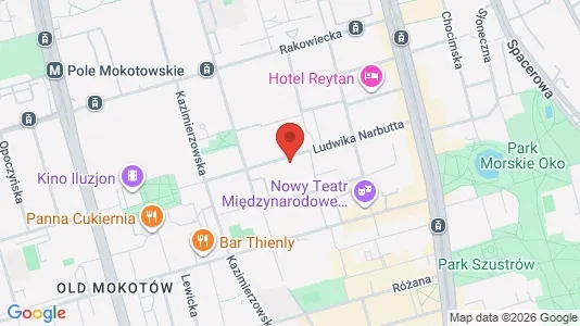 Apartments for rent i Warszawa Mokotów - kort over placeringen