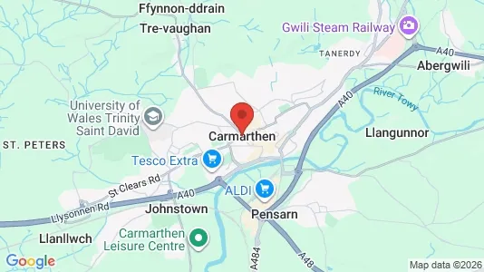 Apartments for rent i Carmarthen - Dyfed - kort over placeringen