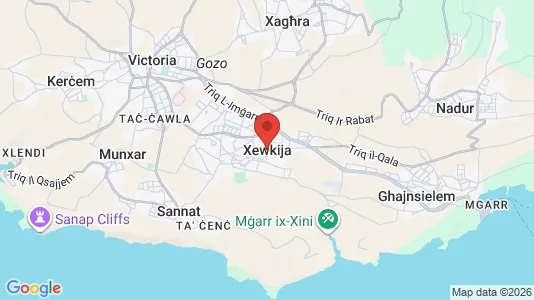 Apartments for rent i Xewkija - kort over placeringen
