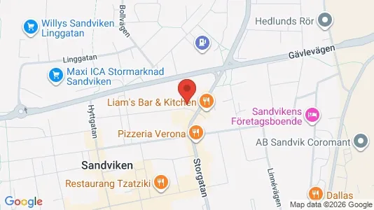 Apartments for rent i Sandviken - kort over placeringen