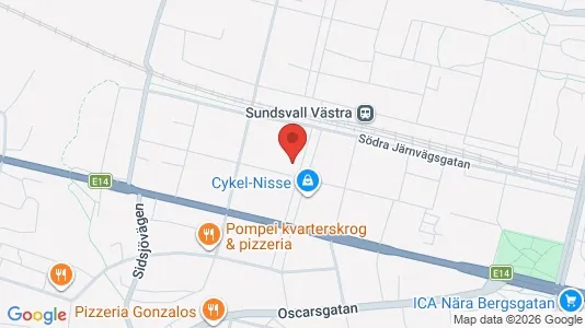 Apartments for rent i Sundsvall - kort over placeringen
