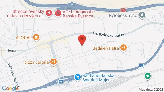Apartments for rent i Banská Bystrica - kort over placeringen