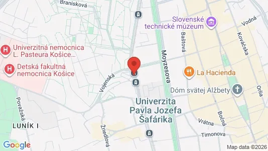 Apartments for rent i Košice Dargovských hrdinov - kort over placeringen