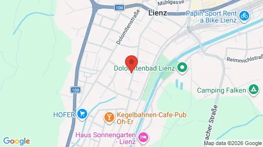 Apartments for rent i Lienz - kort over placeringen