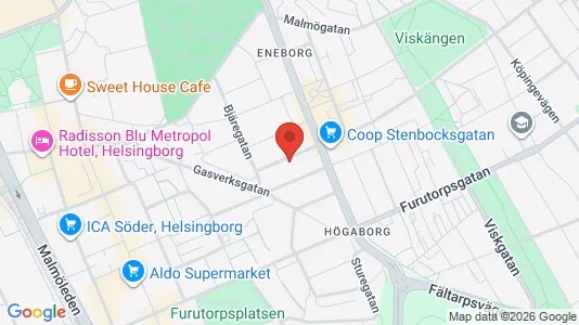 Apartments for rent i Helsingborg - kort over placeringen