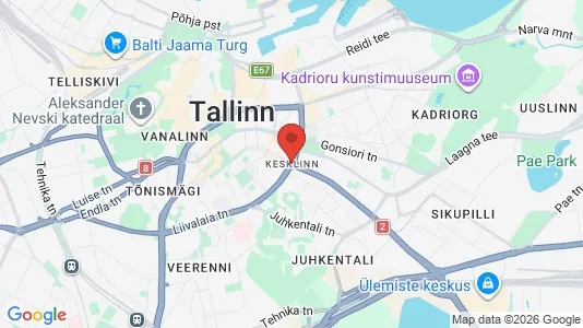 Houses for rent i Tallinn Kesklinna - kort over placeringen