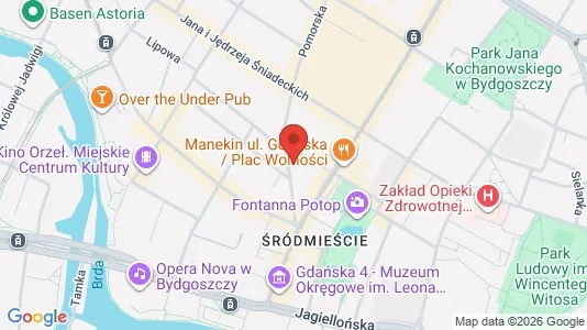 Apartments for rent i Bydgoszcz - kort over placeringen