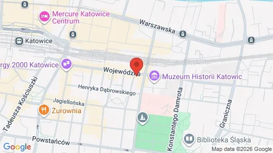 Apartments for rent i Katowice - kort over placeringen