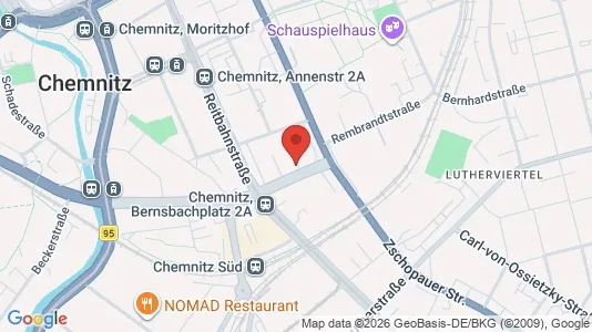 Apartments for rent i Chemnitz - kort over placeringen