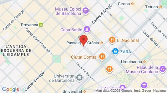 Apartments for rent i Barcelona Eixample - kort over placeringen