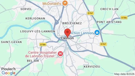 Apartments for rent i Lannion - kort over placeringen