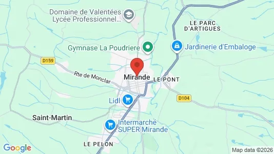 Apartments for rent i Mirande - kort over placeringen