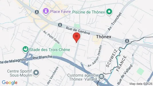 Apartments for rent i Chêne-Bourg - kort over placeringen
