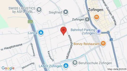 Apartments for rent i Zofingen - kort over placeringen