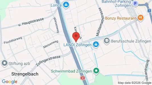 Apartments for rent i Zofingen - kort over placeringen