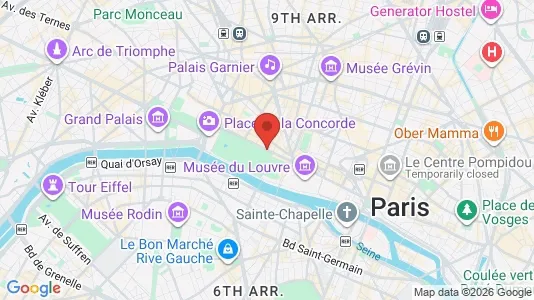Apartments for rent i Paris 1er arrondissement - kort over placeringen