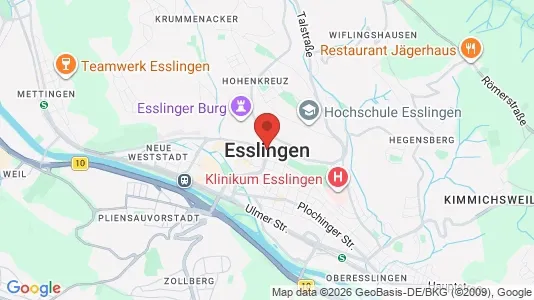 Apartments for rent i Esslingen - kort over placeringen