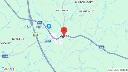 Houses for rent i Léglise - kort over placeringen