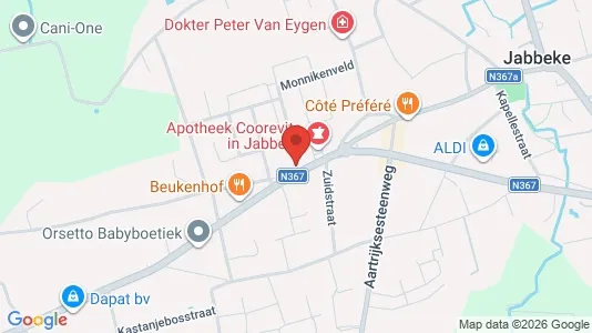 Apartments for rent i Jabbeke - kort over placeringen