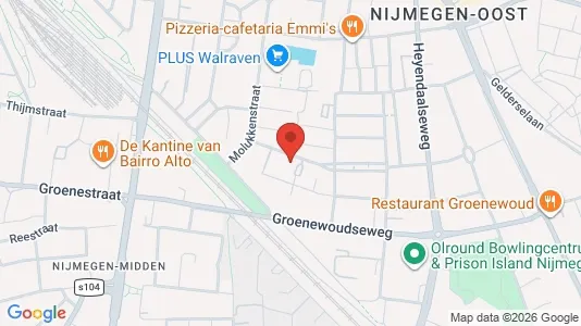 Rooms for rent i Nijmegen - kort over placeringen