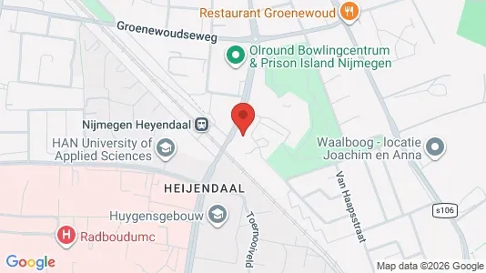 Rooms for rent i Nijmegen - kort over placeringen