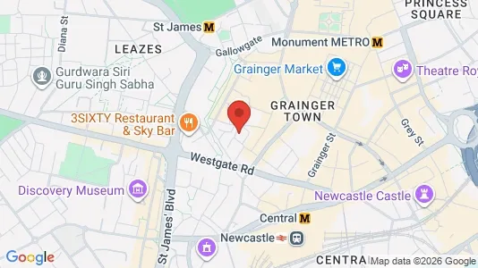 Apartments for rent i Newcastle upon Tyne - Tyne and Wear - kort over placeringen