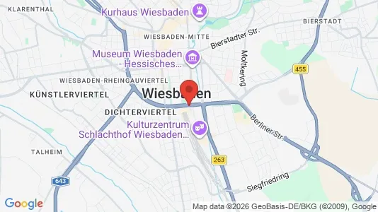 Apartments for rent i Wiesbaden - kort over placeringen