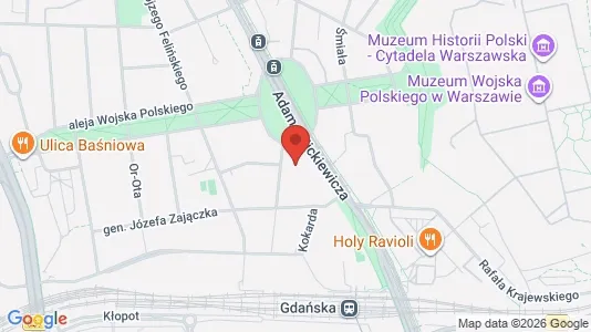 Apartments for rent i Warszawa Żoliborz - kort over placeringen