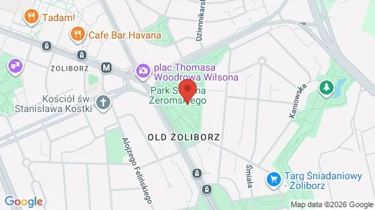 Apartments for rent i Warszawa Żoliborz - kort over placeringen