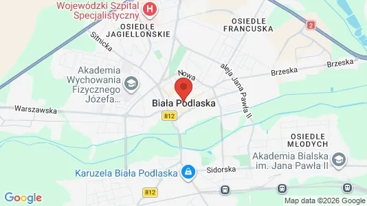 Houses for rent i Biała Podlaska - kort over placeringen