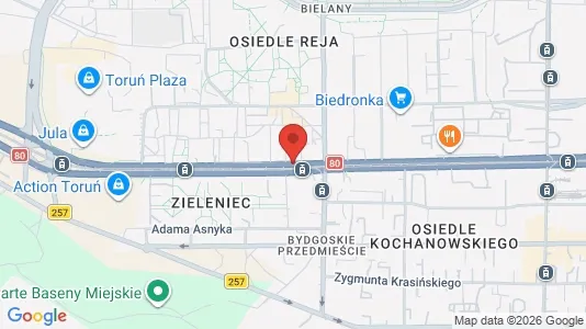 Rooms for rent i Toruń - kort over placeringen