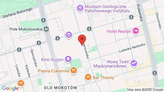 Apartments for rent i Warszawa Mokotów - kort over placeringen