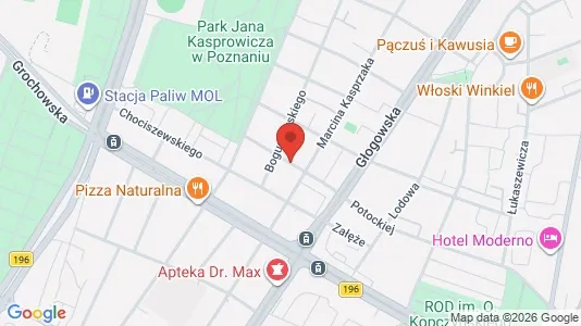 Rooms for rent i Poznań - kort over placeringen