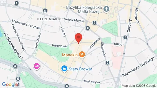 Rooms for rent i Poznań - kort over placeringen