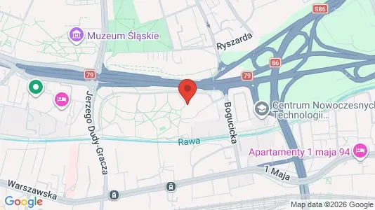Apartments for rent i Katowice - kort over placeringen