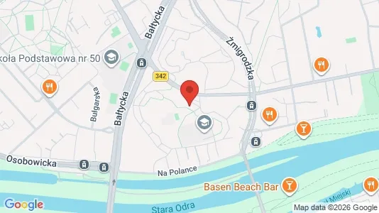Rooms for rent i Wrocław - kort over placeringen