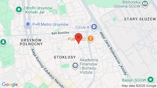 Rooms for rent i Warszawa Ursynów - kort over placeringen
