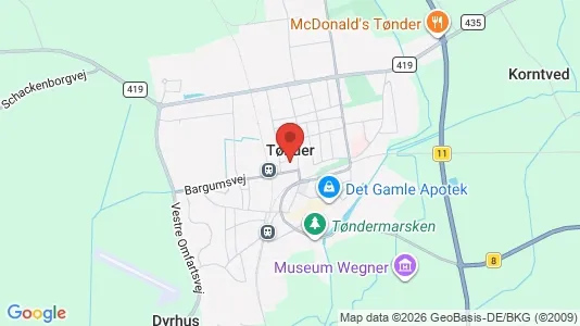 Apartments for rent i Tønder - kort over placeringen