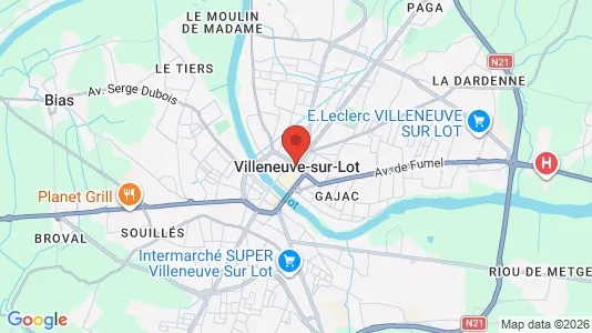 Apartments for rent i Villeneuve-sur-Lot - kort over placeringen