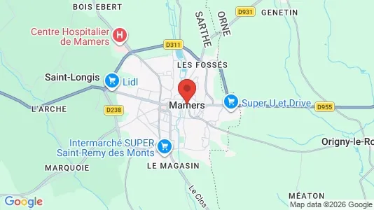 Houses for rent i Mamers - kort over placeringen