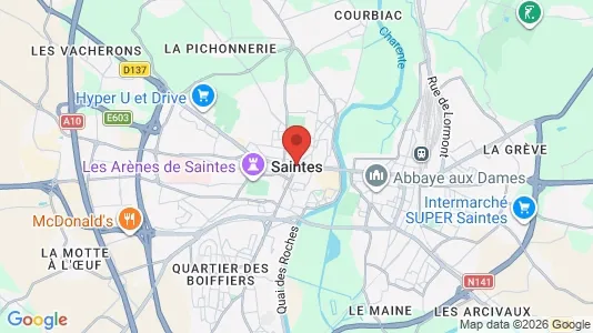 Houses for rent i Saintes - kort over placeringen