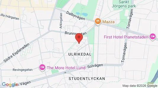 Rooms for rent i Lund - kort over placeringen