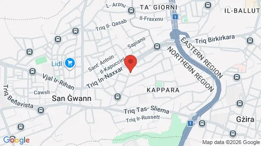 Apartments for rent i San Ġwann - kort over placeringen